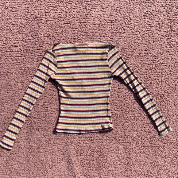 URBAN OUTFITTERS Pink/Yellow Striped Long Sleeve - Picture 3 of 5